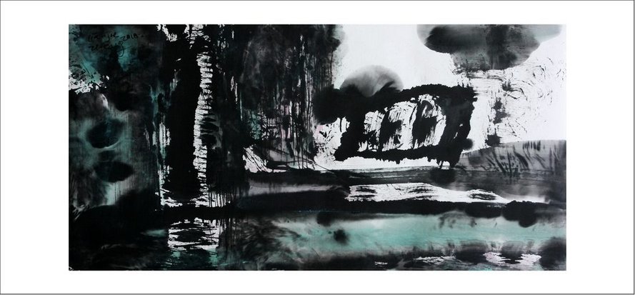 ֣ˮīƷ Ρ֮ 2010 ink&acrylic on rice paper 99x49cm