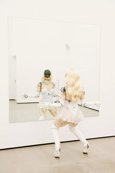 Installation view, Jordan Wolfson, (Female figure), 2014, The Broad, Los Angeles,