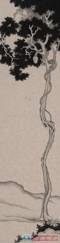 ɽˮ 03  ֽī 34x134cm 2015