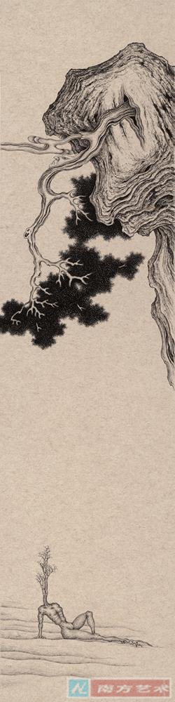 ɽˮ 04  ֽī 34x134cm 2015