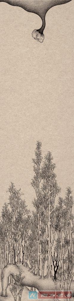 ɽˮ���� 02����ֽ��ī 34x134cm 2015